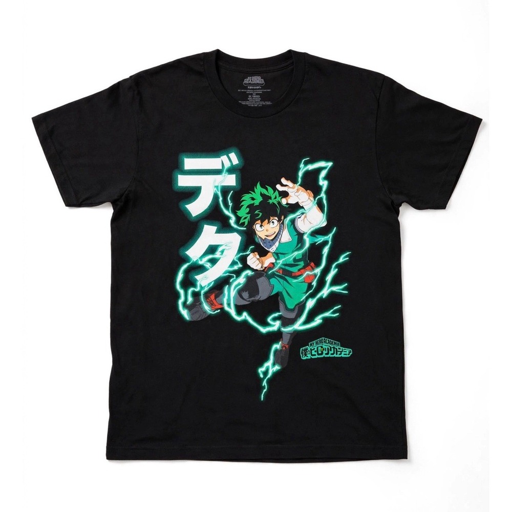 My Hero Academia T-Shirt XL Deku Midoriya Lightning Anime Funimation 100 Cotton